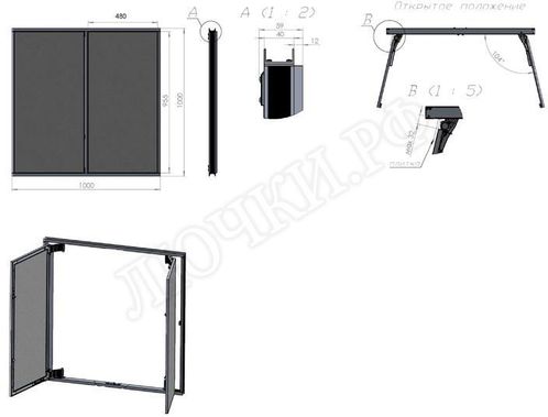 Люк под плитку Нажимной Секрет-Лайт 200*300 Люк под плитку Нажимной Секрет-Лайт 200*300